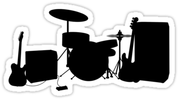 Musician Silhouette Png Rock Band Silhouette Png Images - Portable Network Graphics (375x360), Png Download
