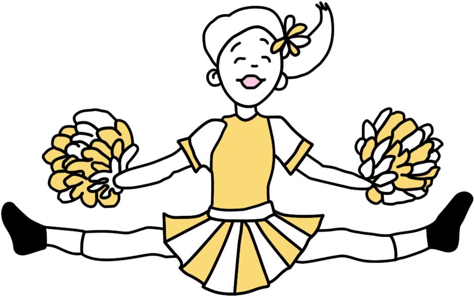 Personalized Cheerleading Christmas Ornament - Drawing (1000x1000), Png Download