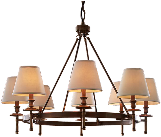 Collins Chandelier Aged Brass (600x518), Png Download