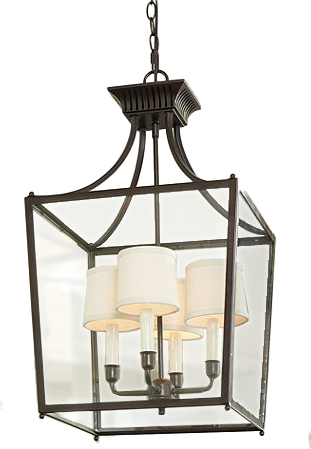 Ballard Designs Sheffield 4-light Chandelier With Shades (311x449), Png Download