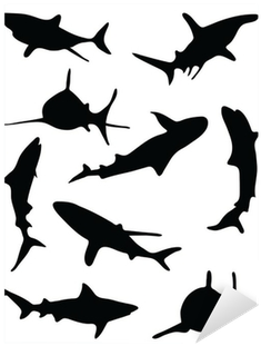 Sharks Silhouette-vector Illustration Sticker • Pixers® - Tiburones Silueta (400x400), Png Download