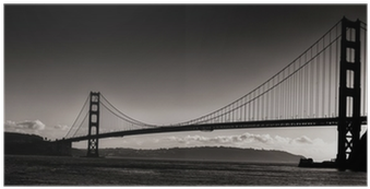 Sunset Silhouette Panoramic View Of The Golden Gate (400x400), Png Download