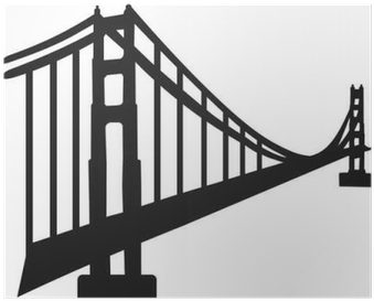 San Francisco Bridge Silhouette (400x400), Png Download