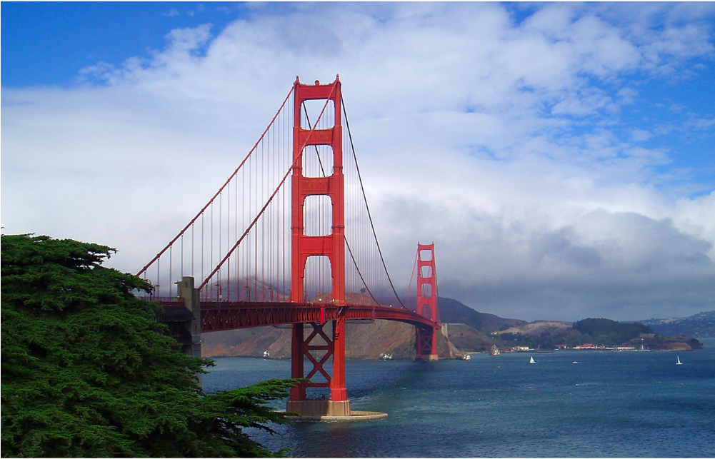 Golden Gate Bridge In San Francisco Ca - Golden Gate Bridge (1000x1000), Png Download