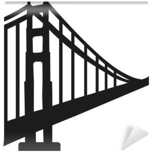 Silhouette Of Golden Gate Bridge Wall Mural • Pixers® - San Francisco Bridge Silhouette (400x400), Png Download