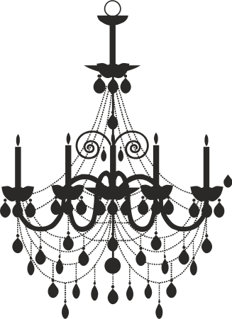 Symbols For Design, Symbols, Free Engine Image For - Chandelier Silhouette (327x450), Png Download