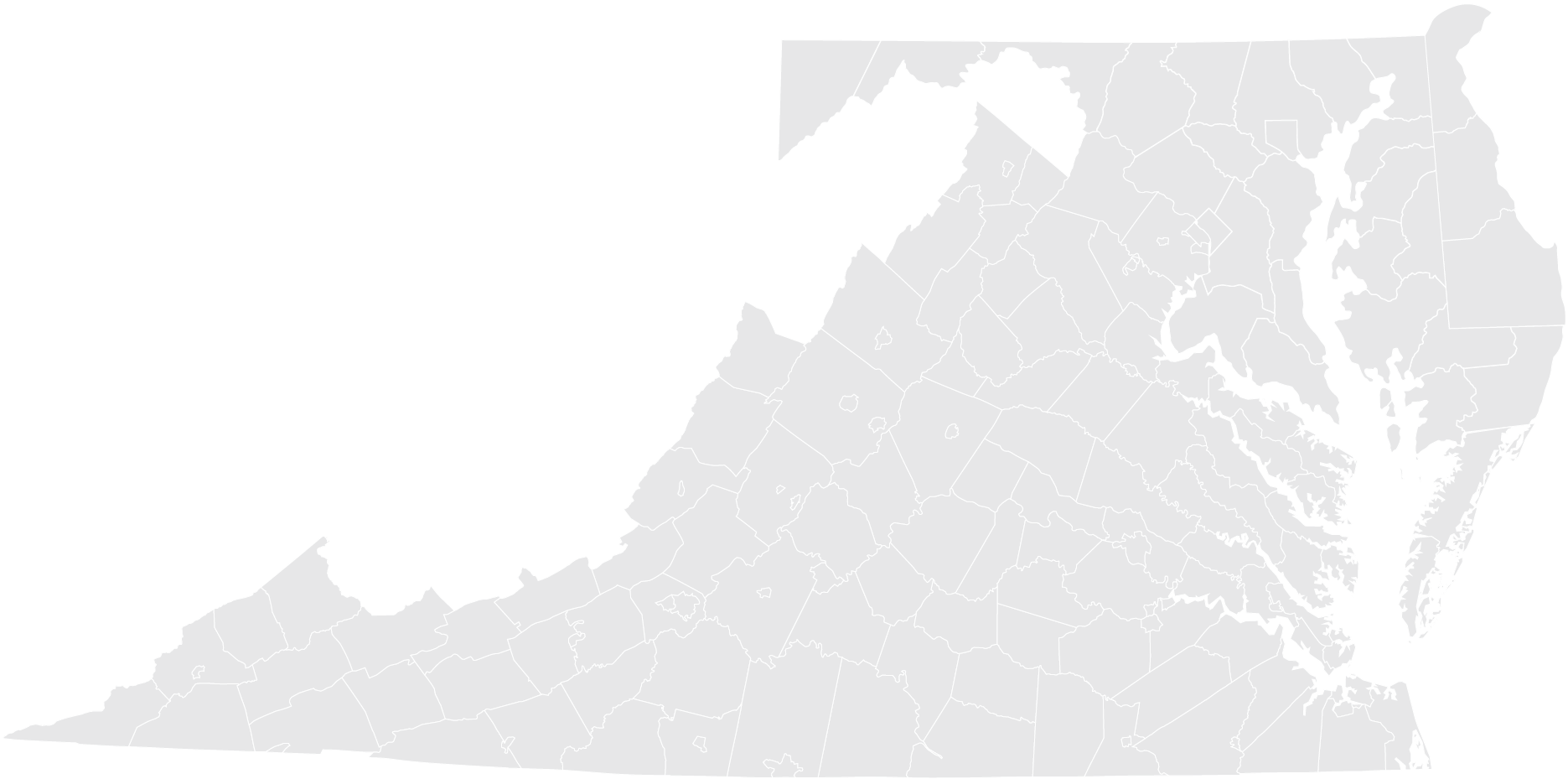 Map Of Virginia Cooperatives - West Virginia Vector (1878x935), Png Download