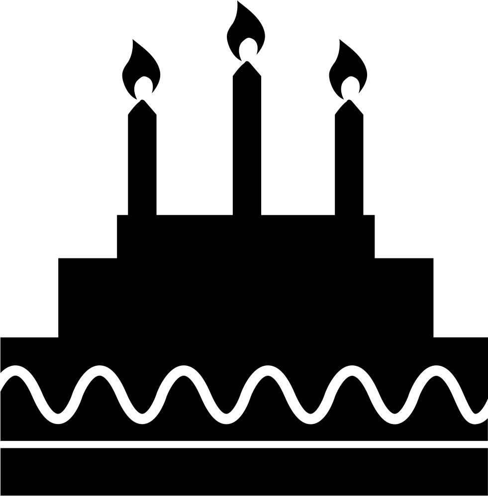 Birthday Cake With Candles - Birthday Cake Silhouette Png (981x998), Png Download