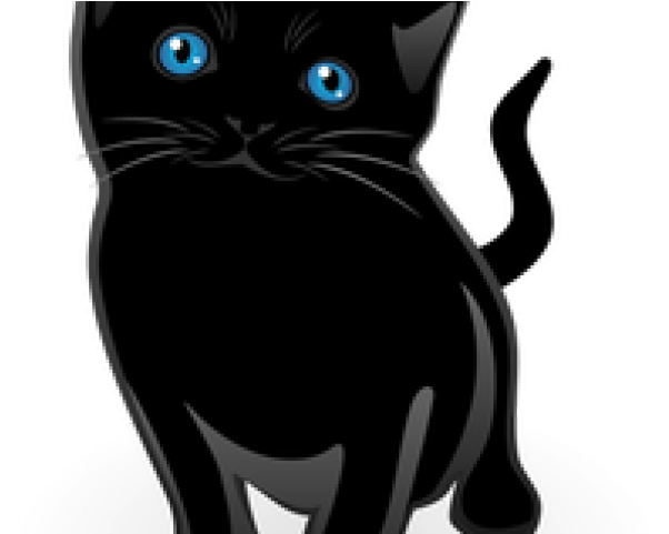 Black Cat Silhouette - Cute Black Cat Shirt Pillow Case (640x480), Png Download