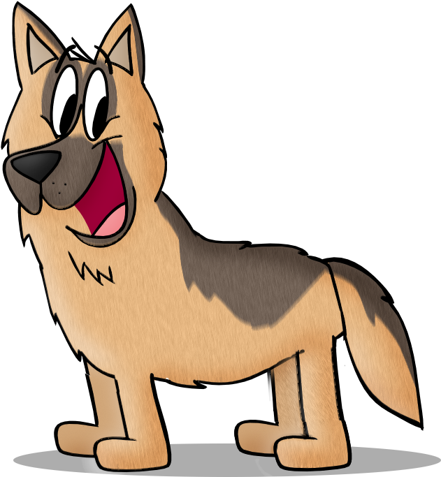 28 Collection Of German Shepherd Puppy Clipart - Cartoon German Shepherd Drawings (767x720), Png Download