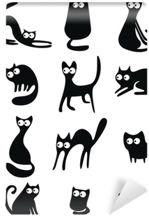 Peeking Cat Vector Silhouette (400x400), Png Download