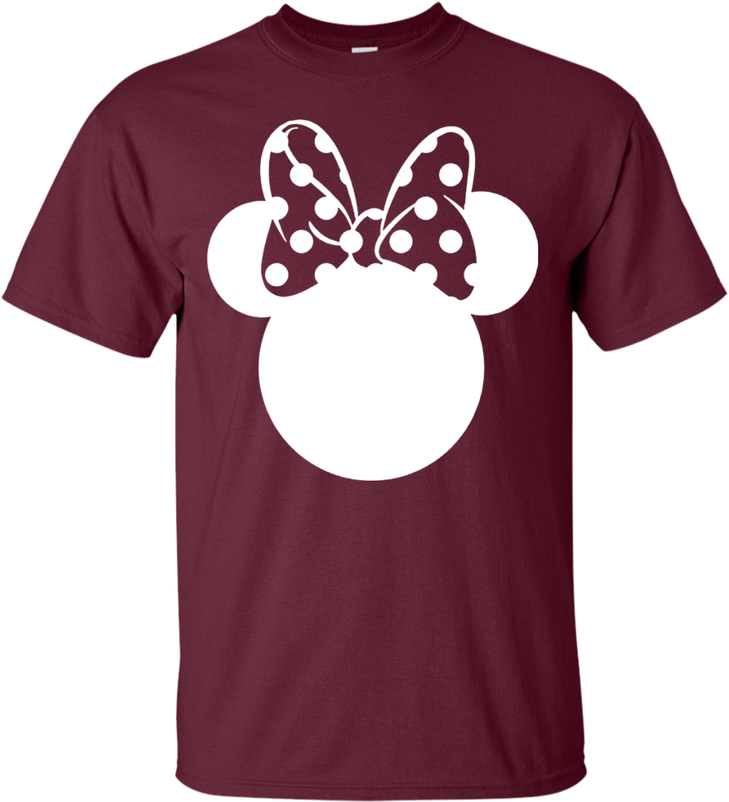 Disney Minnie Mouse Silhouette T Shirt Hoodie Sweater - Shirt (1155x1155), Png Download