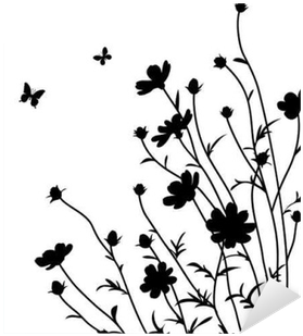 Flowers Silhouette Sticker • Pixers® • We Live To Change - Silhouette Of A Flower (400x400), Png Download