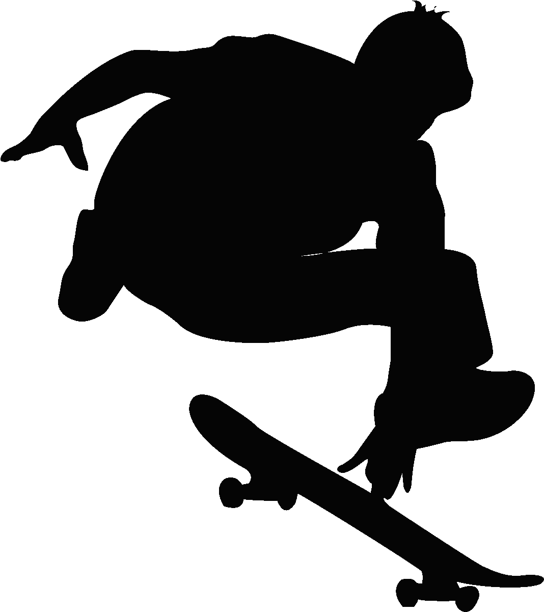 Sticker Silhouette Jeune Skater Ambiance Sticker Kc3221 - Black Skateboarder (1200x1200), Png Download