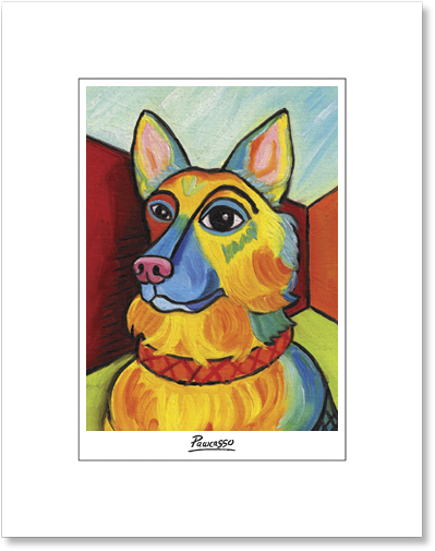 German Shepherd Pawcasso Matted Print - Toland Home Garden Pawcasso German Shepherd 2-sided (550x550), Png Download