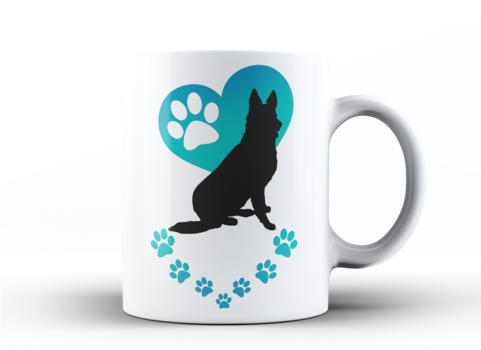 Sale Heart Mug - Shepherd With Leash Stainless Steel Travel Mug (480x480), Png Download