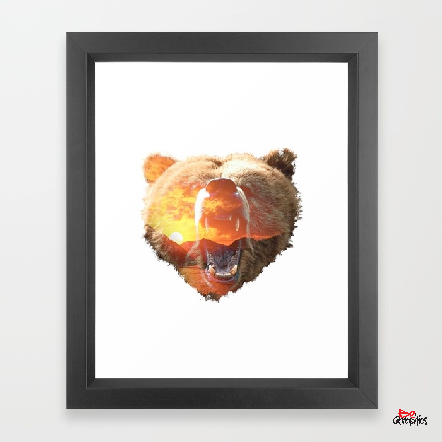 Sunset Bear - Picture Frame (3300x2550), Png Download