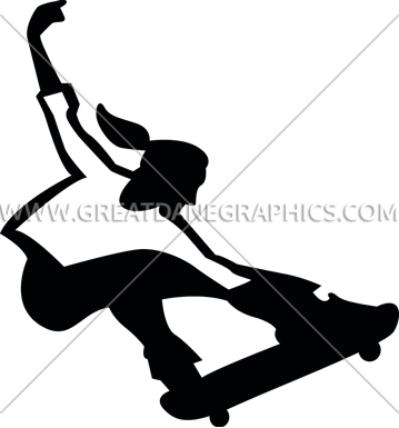 Female Skateboarder Trick - Illustration (359x385), Png Download