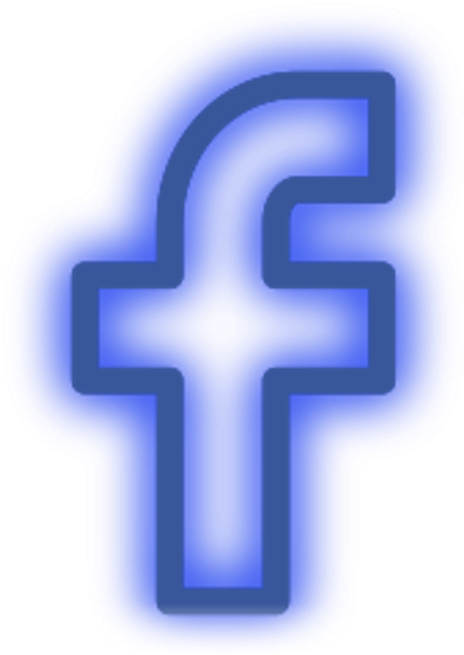 Facebook Logo Icon Led Blue Darkblue Light F Freetoedit - Facebook Neon (1024x1024), Png Download