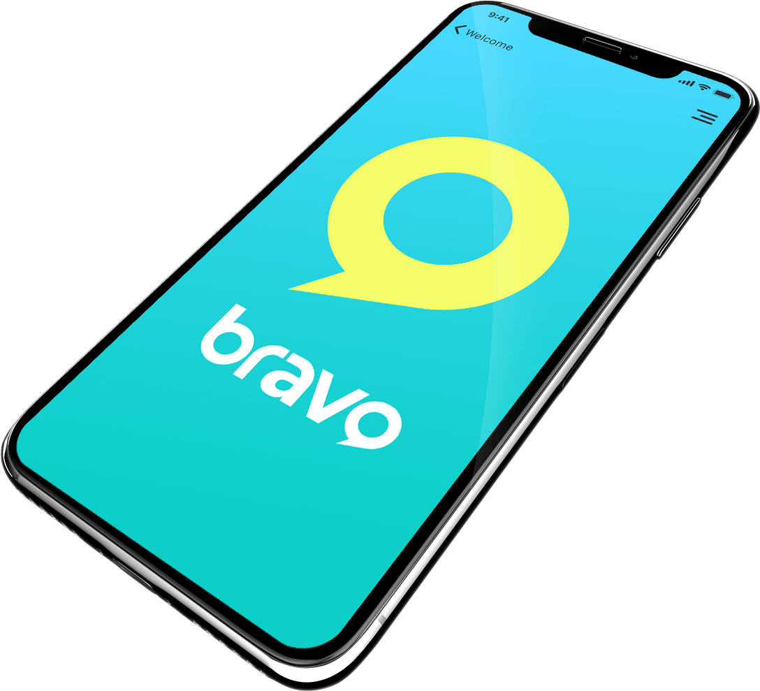 Iphone With Bravo Logo Design - Design (1920x1450), Png Download