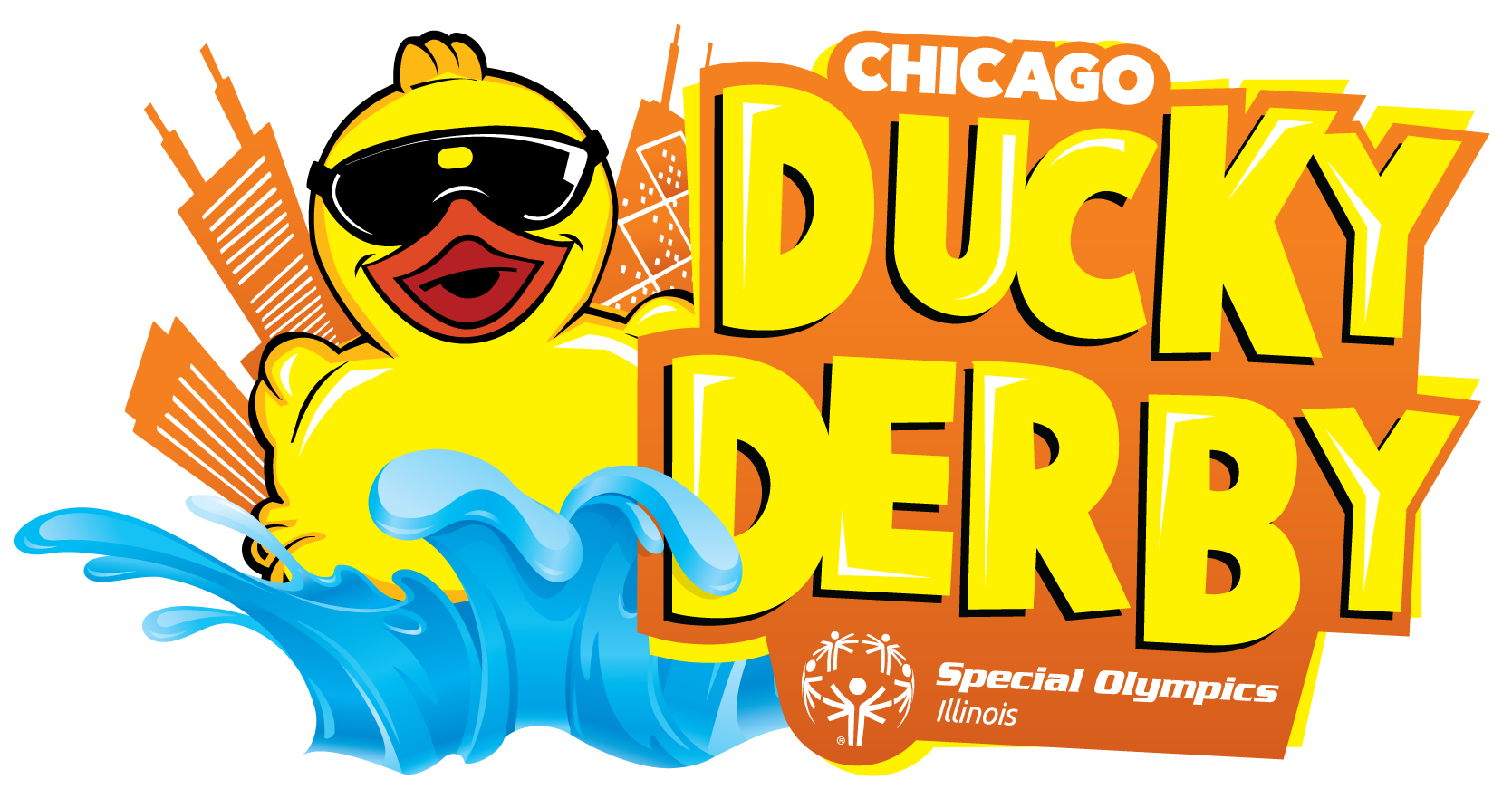 2018 Chicago Ducky Derby Logo Primary Horizontal White (2000x2160), Png Download