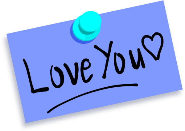 Thumbtack - Love You Clip Art Blue (600x426), Png Download
