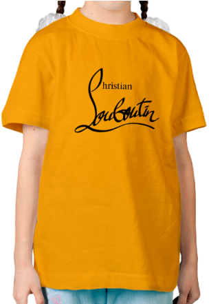 Детская Футболка Christian Louboutin Logo Цвет Желтый - Christian Louboutin Black Patent Bianca Slingback Platform (380x440), Png Download