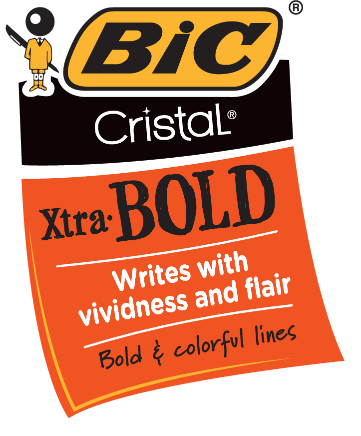 Bic Cristal Xtra Bold Logo - Bic Cristal Bold Ball Pen, Black (723x871), Png Download