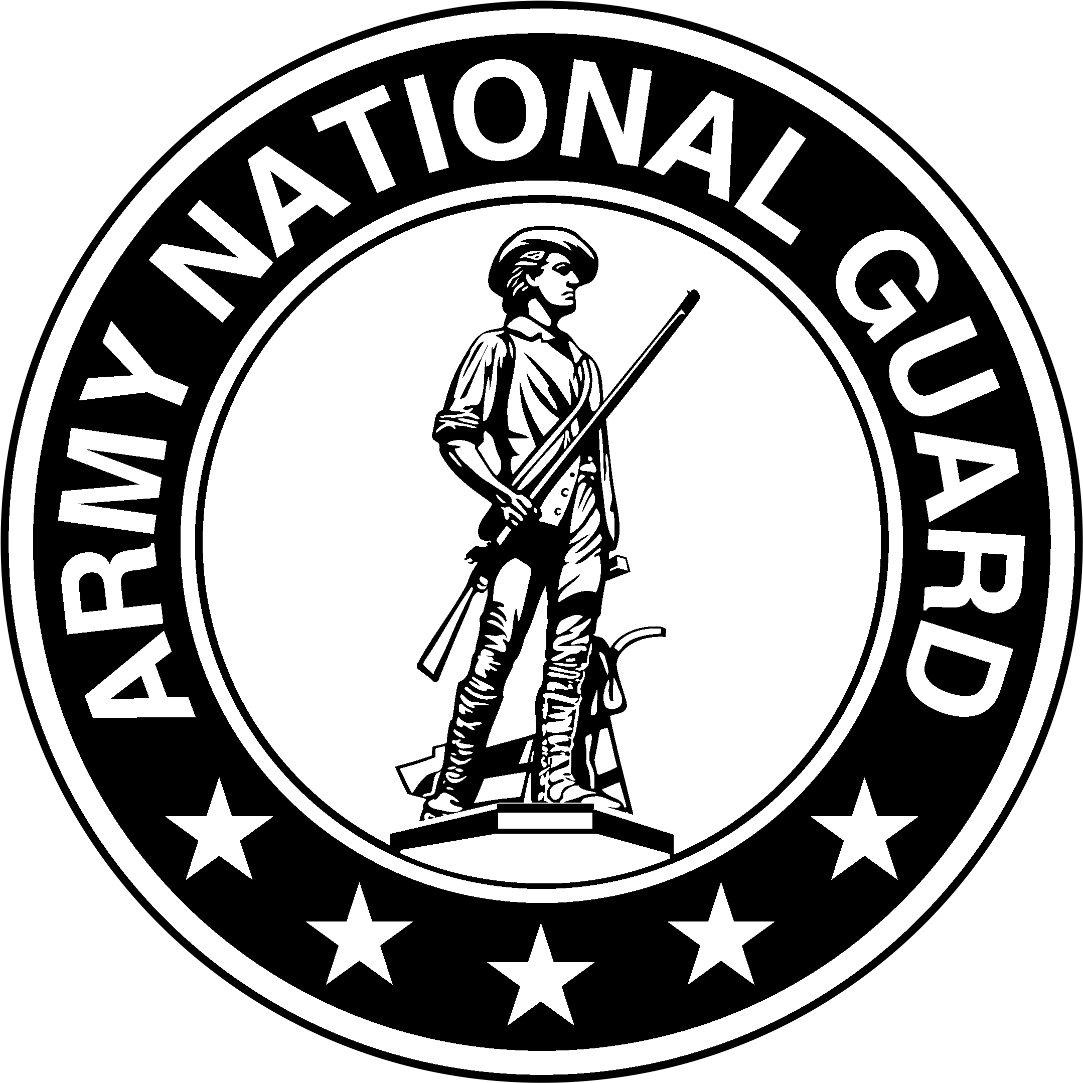 Army National Guard Logo Black And White - National Guard Flag (2400x2400), Png Download