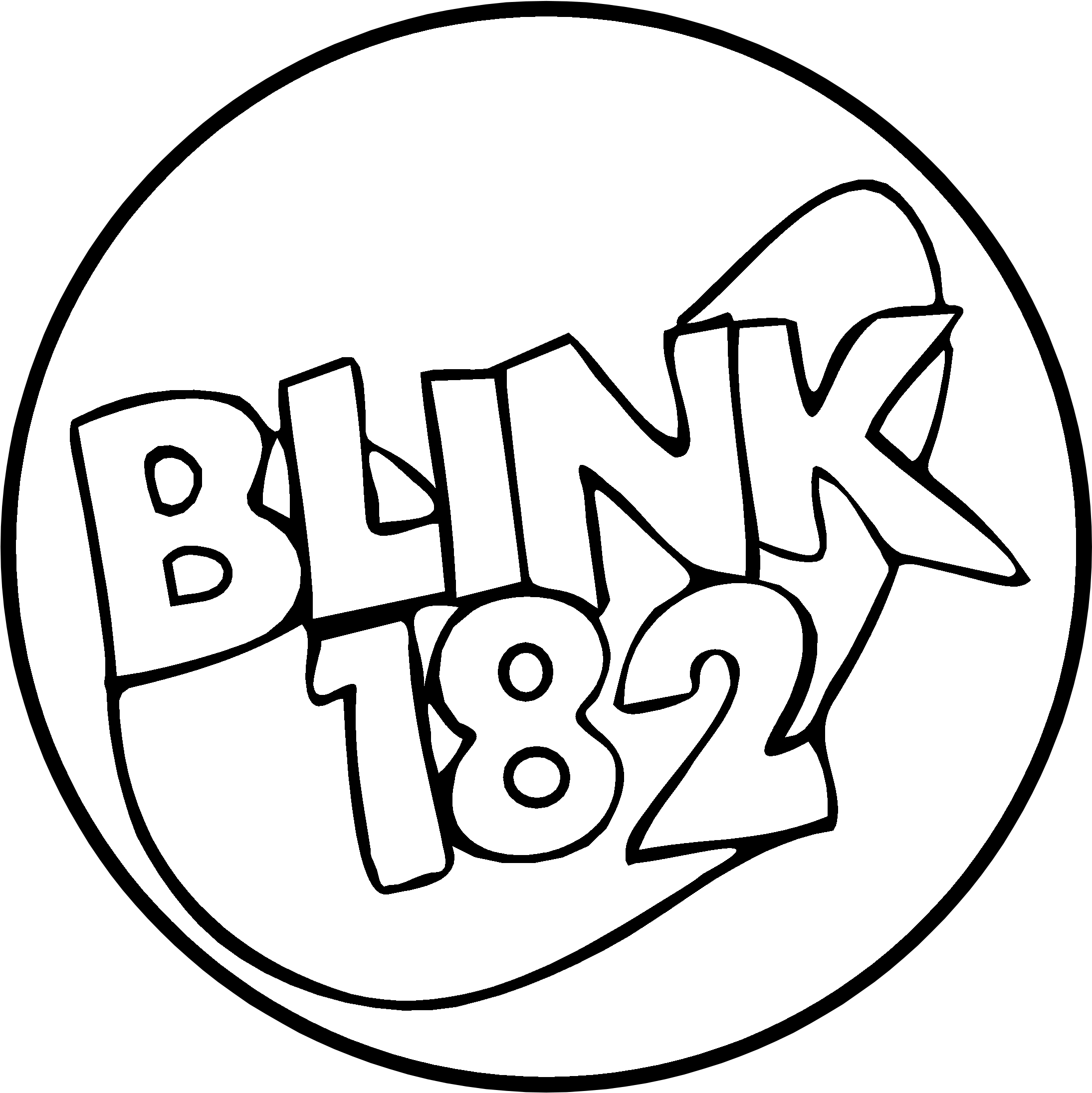 Blink 182 02 Logo Black And White - Blink 182 (2400x2400), Png Download