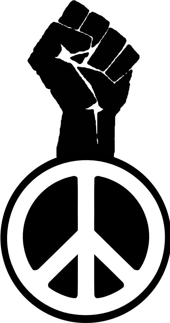 Fight The Power Occupy Wall Street Peace Fist Groovy - Peace Sign And Fist (555x1044), Png Download