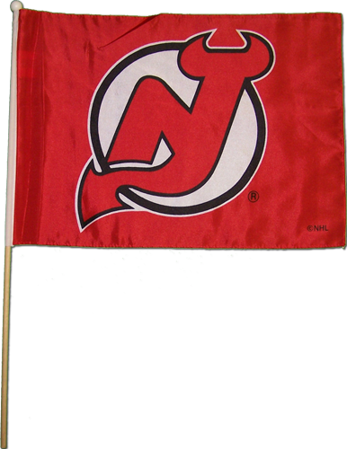 12"x18" New Jersey Devils Stick Flag, Econo-polyester - New Jersey Devils Flag (386x500), Png Download