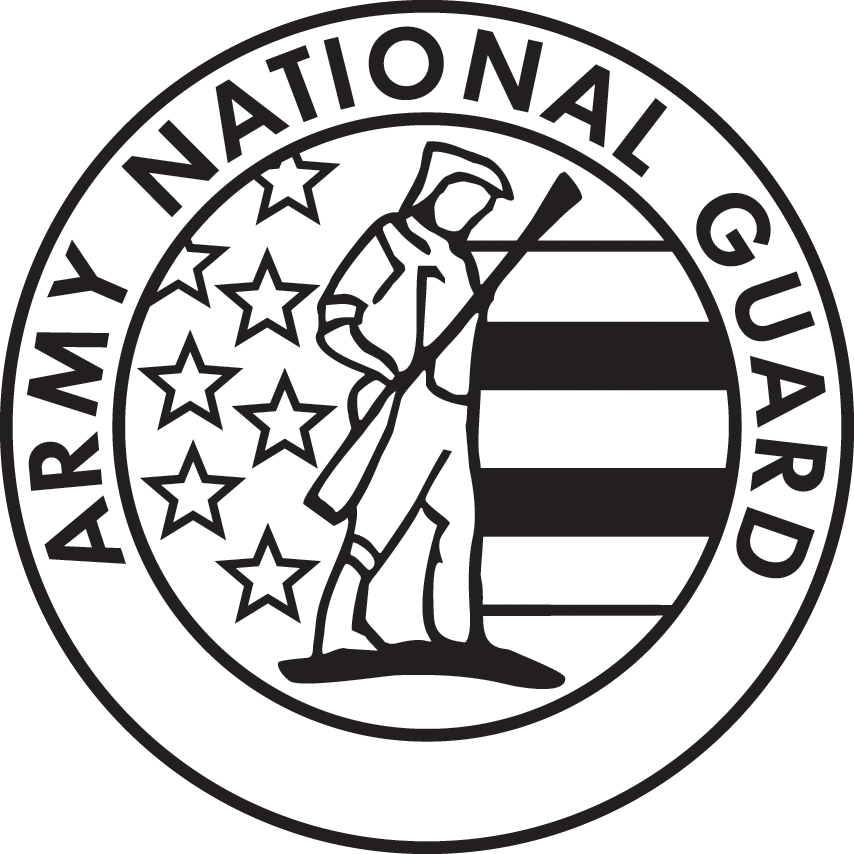 National Guard Logo Black And White - Arng-veteran-green.gif Round Ornament (854x854), Png Download