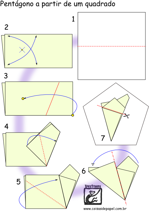 Como Tirar Um Pentágono De Um Quadrado Origami Paper, - Como Fazer Um Pentagono Origami (524x744), Png Download