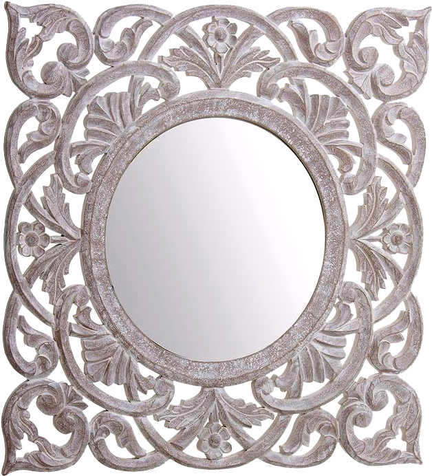 Lama Mirror 55x55x2 Cm White (800x800), Png Download