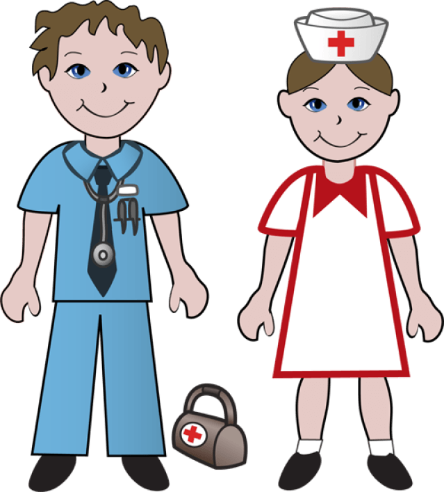Snipers Clipart Doctor - Doctor And Nurse Clipart (639x707), Png Download