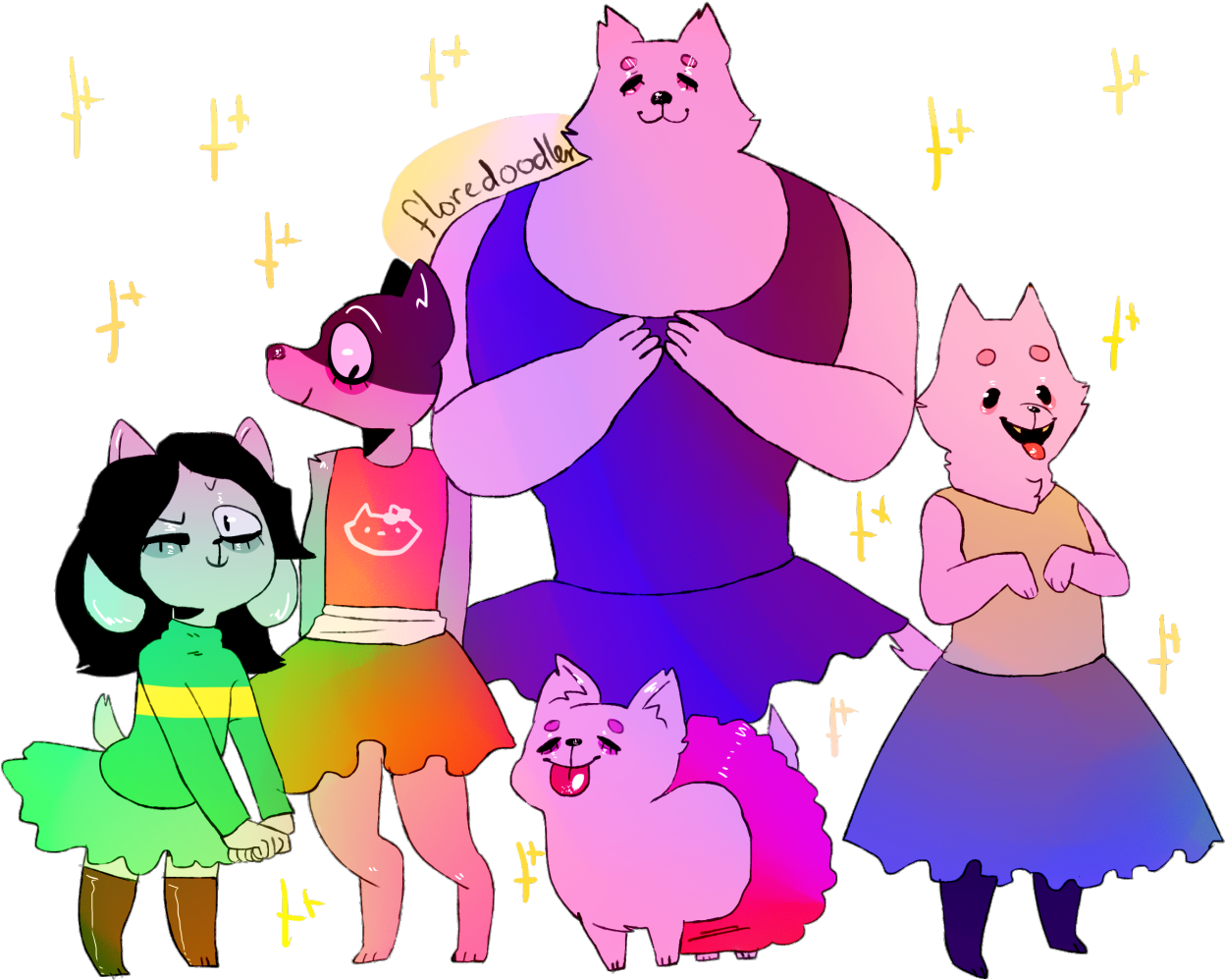• Digital Papyrus Flor Chara Frisk Gaster Sans Undertale - Undertale Doggo X Frisk (1280x1010), Png Download
