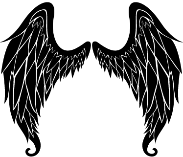 Angel Wings Wall Art Sticker - Engel Vleugels (374x321), Png Download