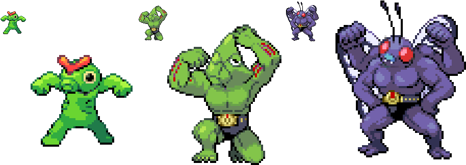 Putting Any Head On Machoke Or Machamps Body Will Produce - Machop Machoke Machamp (1080x360), Png Download
