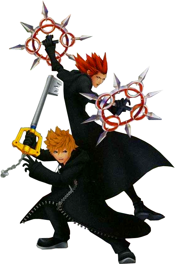 Axel And Roxas Khd - Kingdom Hearts Roxas And Axel (573x856), Png Download