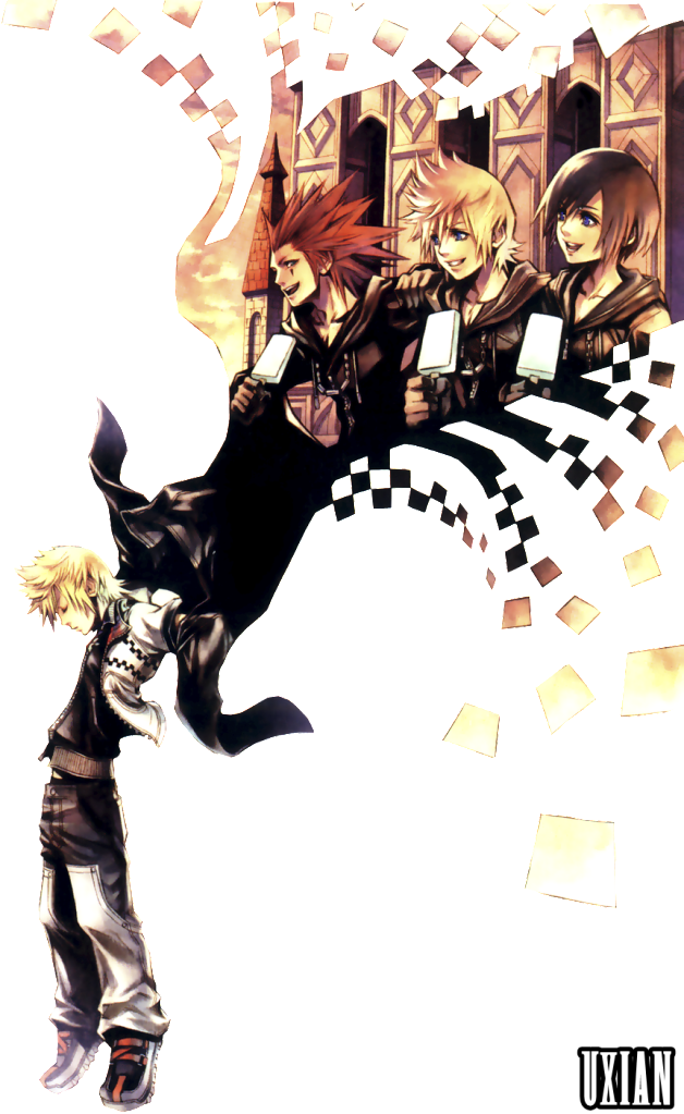 Roxas Falling Photo Roxasaxelxion - Kingdom Hearts Key Art 2 (628x1023), Png Download