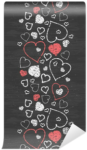 Vector Chalkboard Art Hearts Vertical Border Seamless - Sov32 Xperia Z5 エクスペリア Au エーユー スマホケ (400x400), Png Download