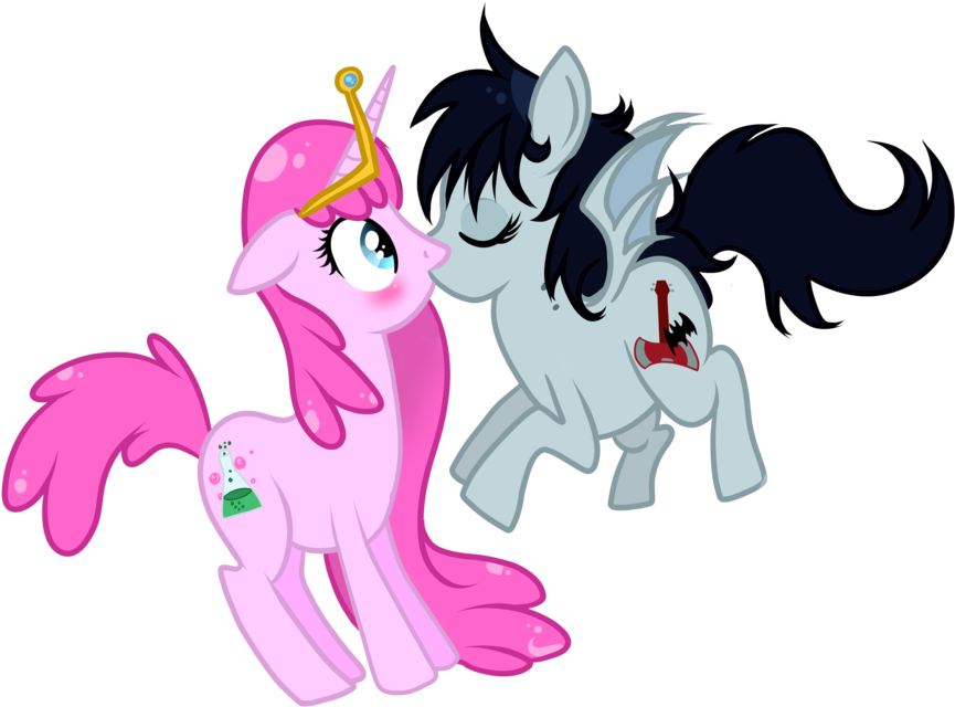 Adventure Time, Artist - Marceline X Bubblegum Kiss (900x675), Png Download