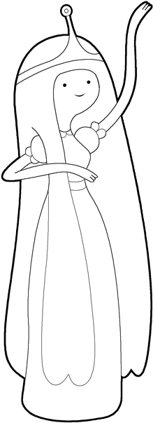 Step Finished - Young Princess Bubblegum Outline (250x613), Png Download
