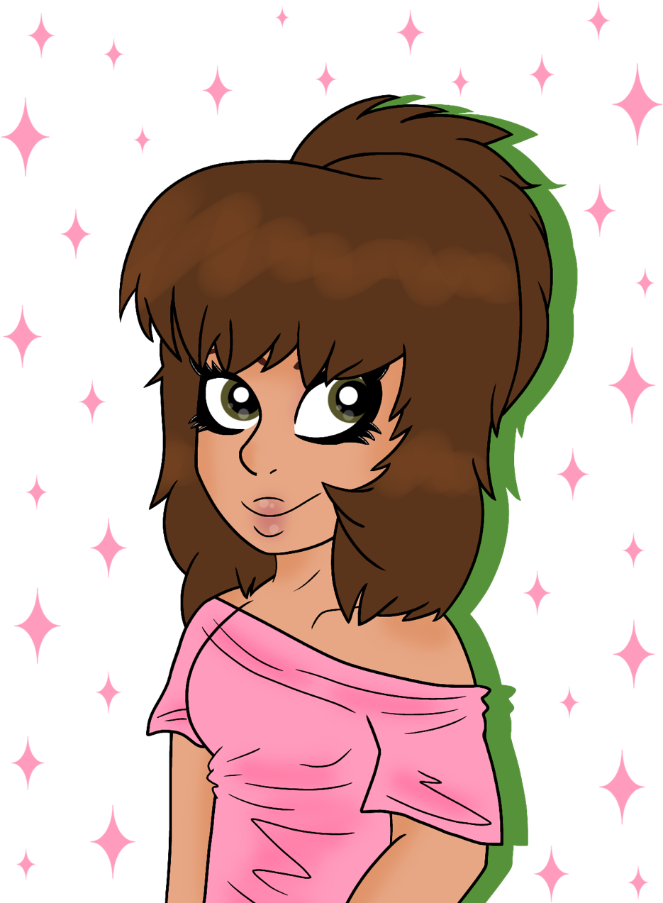 The Flirty Girl - Cartoon (970x1280), Png Download