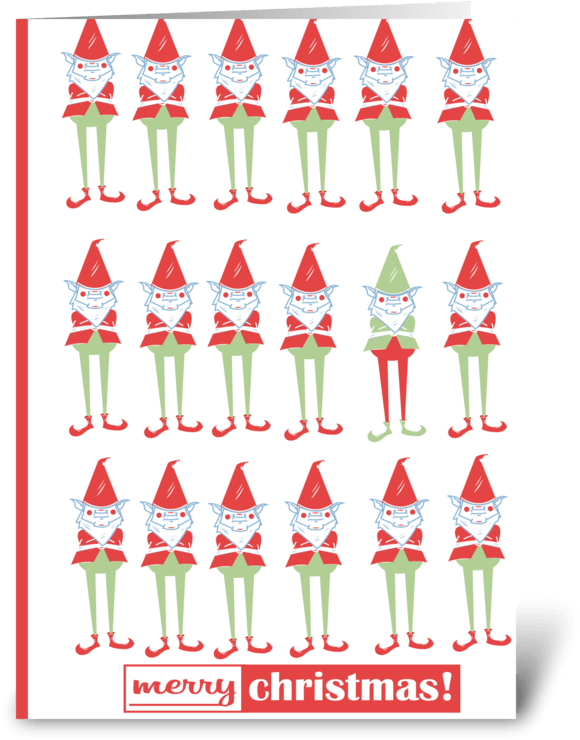 Gnome Christmas Pattern Greeting Card - Greeting Card (700x792), Png Download