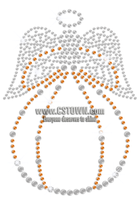 Christmas Ornament Angle Pattern Rhinestone Iron On - Circle Frame Transparent Background (450x450), Png Download
