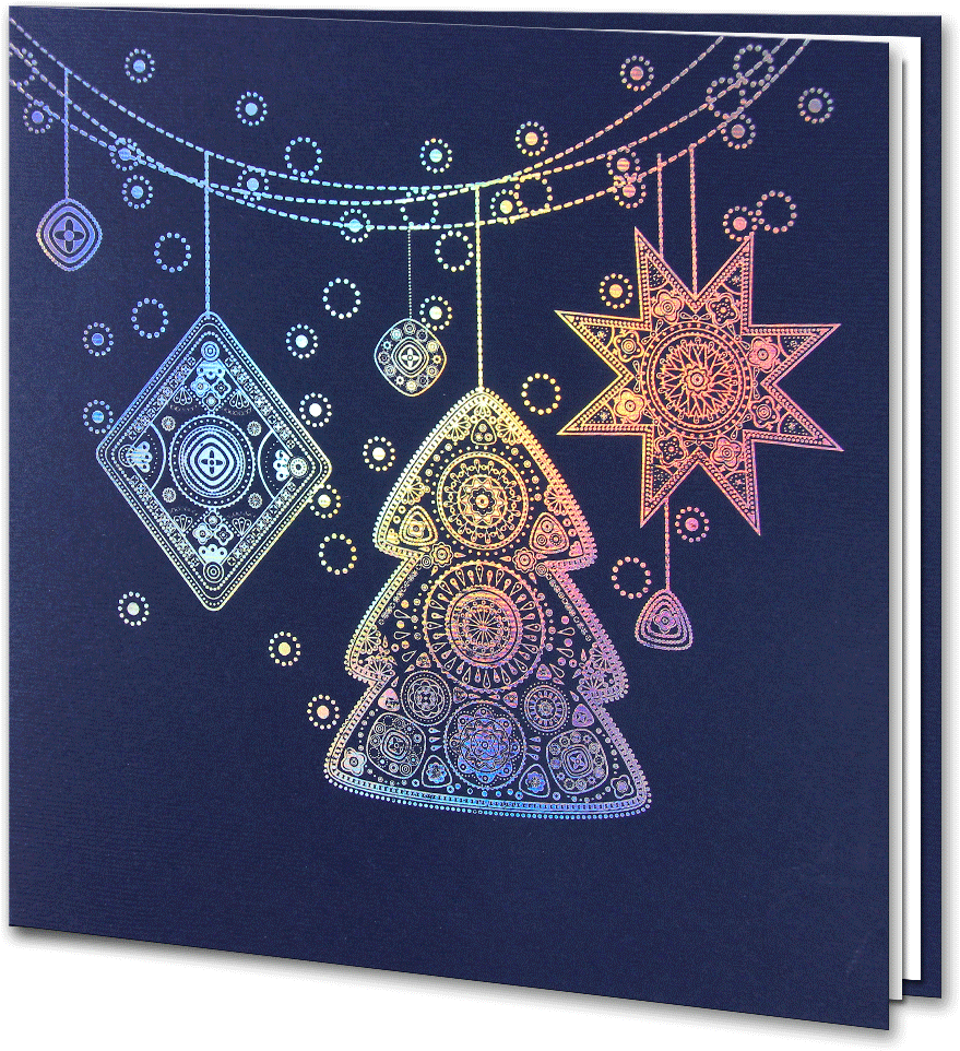 Holographic Foil Navy Blue Christmas Decorations - Christmas Day (1020x1020), Png Download