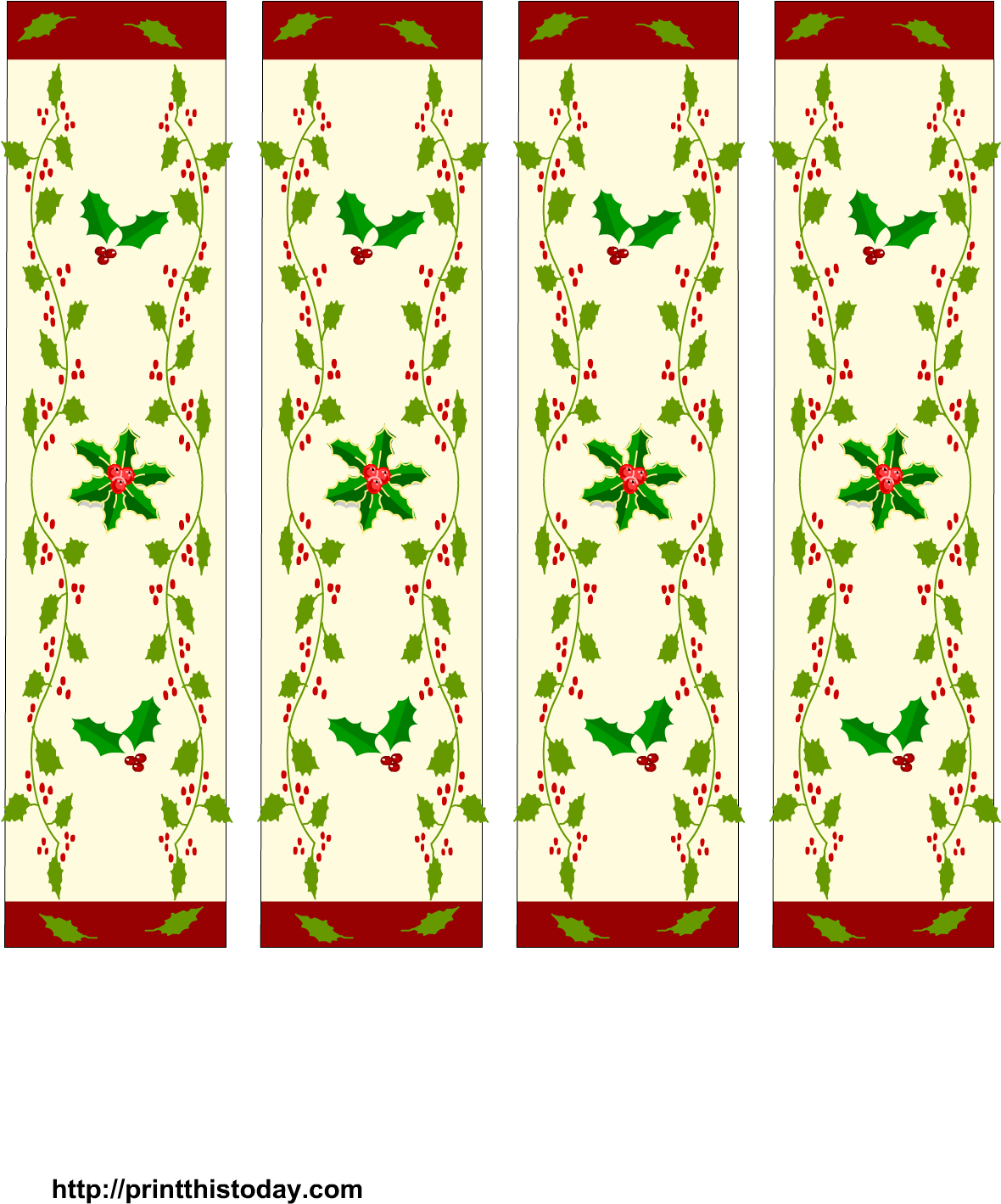 Bookmarks With Christmas Pattern - Print Bookmark For Christmas (1275x1650), Png Download