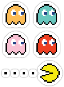 Pac-man Ghosts Sticker - Pac Man Stickers Png (375x375), Png Download